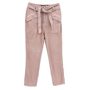 VERONICA BEARD Pants Rinley Cropped Straight Leg High Rise Pink